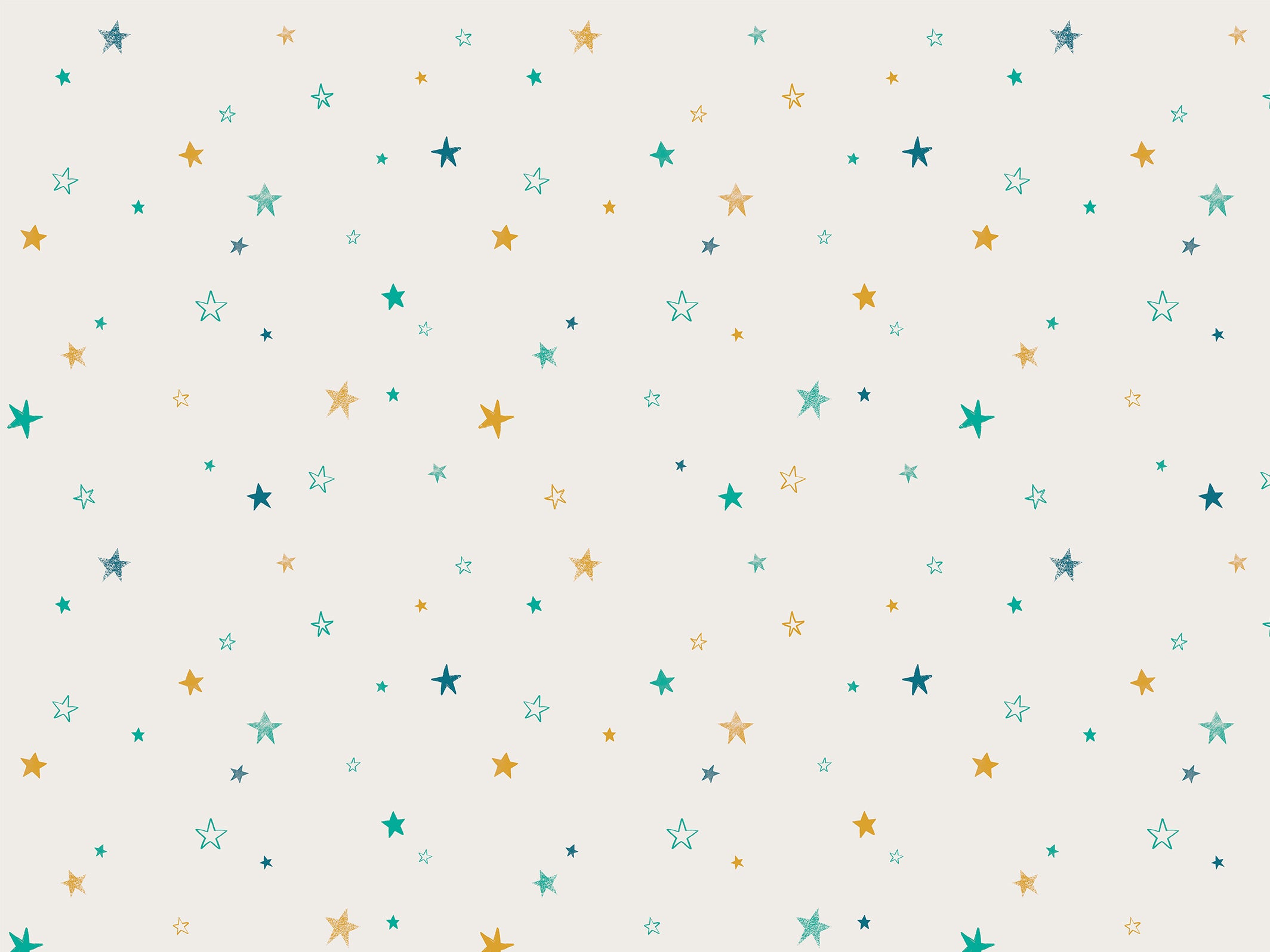 Papier peint enfant - Little Stars - Green & Gold